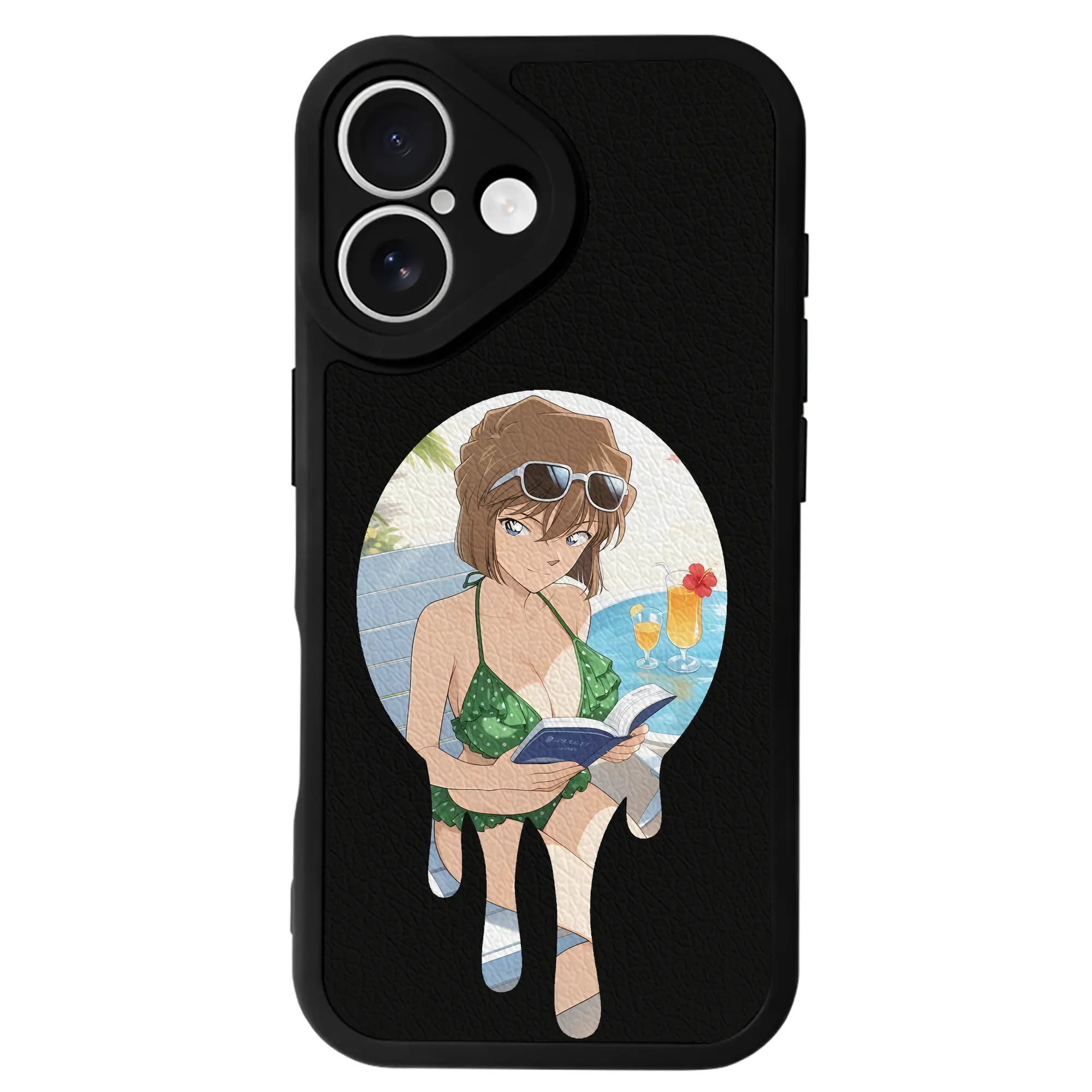 名探偵コナン グッズ 灰原 哀 - IPhone 16シリーズ対応 ・ シリコンスマホケース ・ レザー調 ・ 高精度フィット ・ 耐衝撃 ・ ワイヤレス充電対応 ・ 精密カット